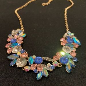 J Crew Necklace, pink blue, adjustable